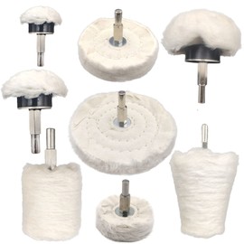 Tworider 8 pcs Buffing Wheel for Drill,Buffing Pad Polishing Wheel Kits,Wheel Shaped Polishing Tool for Metal Aluminum,Stainless Steel,Chrome,Jewelry,Wood,Plastic,Ceramic,Glass,etc