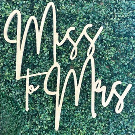 Miss to Mrs Wood Sign, Wedding Backdrop, Wedding Bar Sign, Bridal Shower, Bride to Be Backdrop, Wedding Decor, Bridal Shower Decor (MDF, Small (16"))