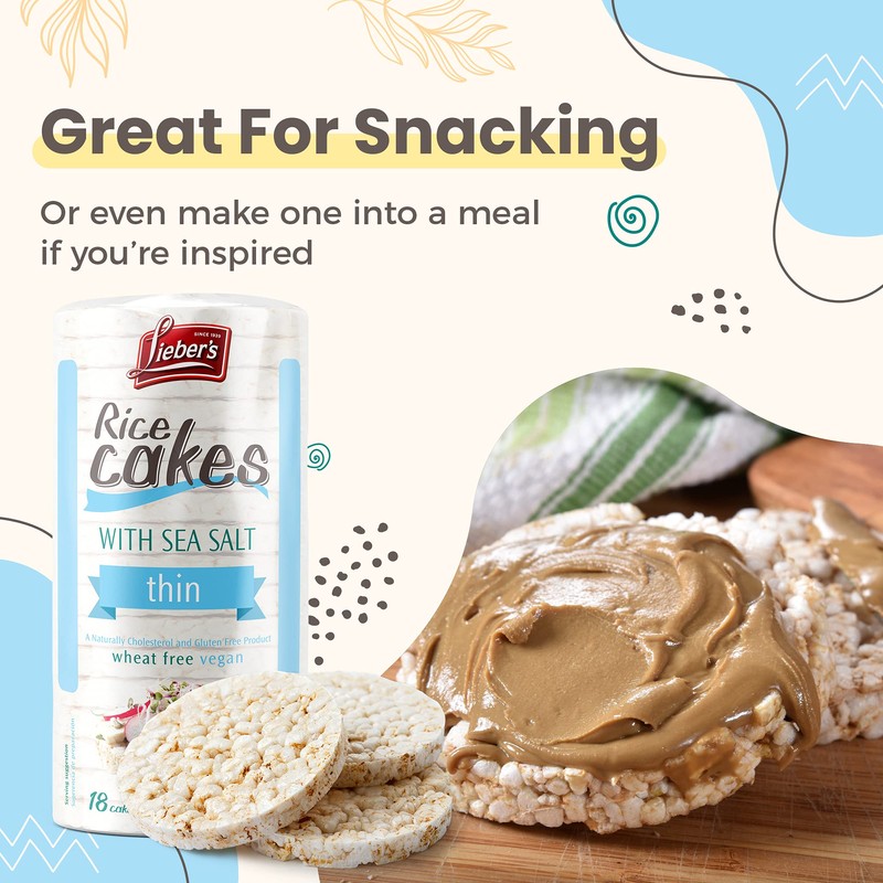 LIEBERS Rice Cakes, Kosher Certified Snack, Dairy Free, Wheat Free,