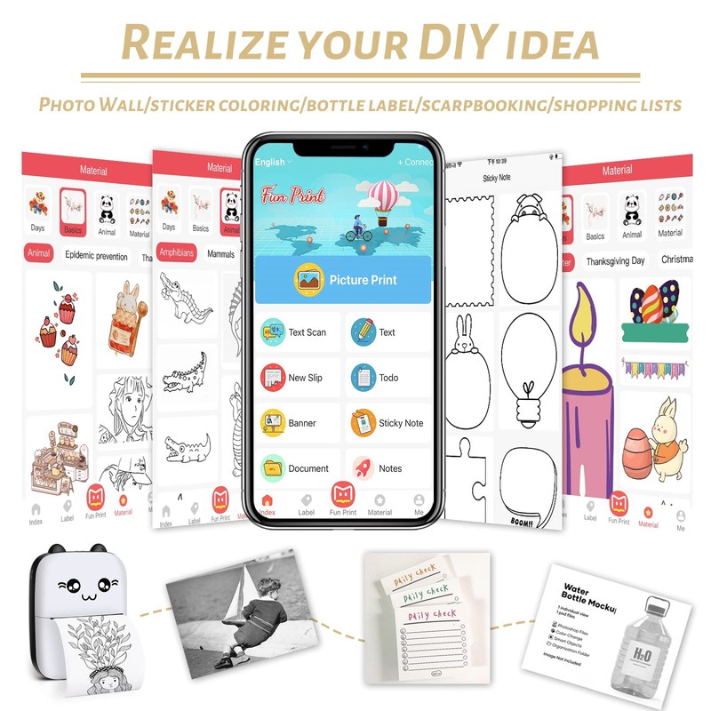 Mini Pocket Printer, Gifts for kids, Portable Thermal Printer for