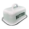 Your Heart's Delight White Enamelware Butter Dish, Multicolor