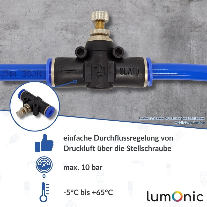 Lumonic I PU Hose Throttle Check Valve with Connector I