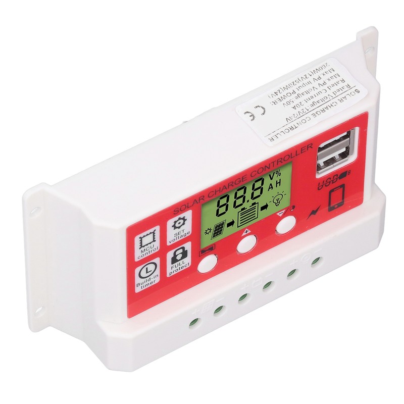 Solar Charge Controller PWM Lithium Battery Photovoltaic Charge Regulator LCD