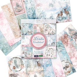 Kanban Crafts 'Winter Wonderland' 8 x 8 Inch Designer Premium Paper Pack by Katy Sue - Contains 24 Sheets of 190gsm Double-Sided Papers for Card Making.