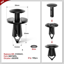 Nilight 150 pcs Push Type Bumper Fasteners Rivet Clips Universal Auto Clips & Fastener for Bumper Fender Clips Replacement Fastener Removal Tool Included