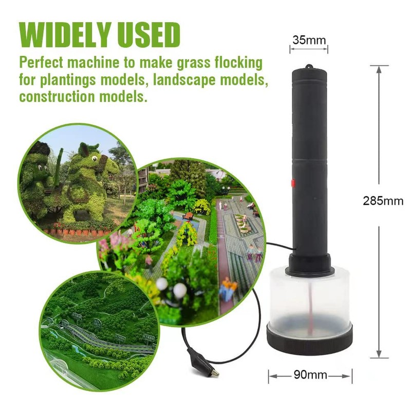 VISLONE Static Grass Applicator, Flocking Kit, ABS Mini Flocking Machine
