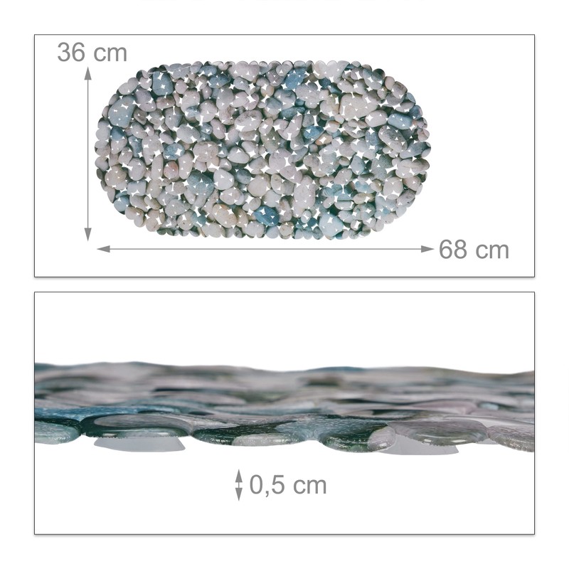 Relaxdays Bath Mat in Stone Look, Non-Slip Bath Mat with