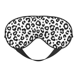 Sleep Eye Mask Black and White Leopard Sleep Mask for Women Men Comfortable Eye Mask with Adjustable Strap Soft Eye Cover Blindfold for Travel Yoga Nap Shift Work