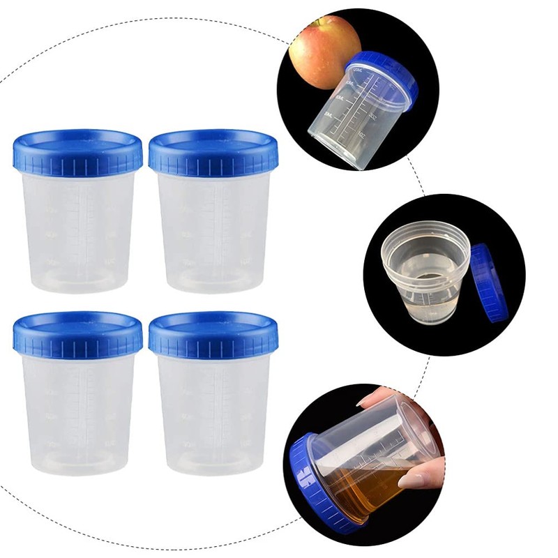 Mipcase Specimen Cups With Lids - 25pcs 120ml Urine Cups