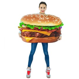 KalcyKizz Pizza Food Unisex Adult Costume (Hamburger)