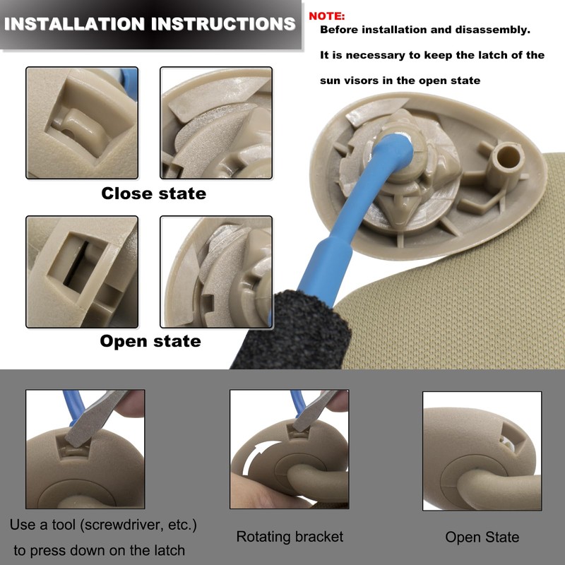 NHILES Driver Left Side Sun Visor Replacement Fits for Honda