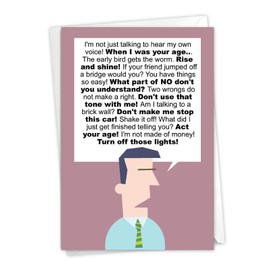 NobleWorks - Humor Father's Day Notecard with Envelope - Funny Greeting Card for Dad, Stepdad, Grandpa - Dadsplaining C6813FDG