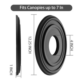 EIFHYT Matte Black PU Ceiling Medallions for Light Fixtures and Ceiling Fans, 12-1/4"OD x 4" ID x 1" P (Fits Canopies up to 7")