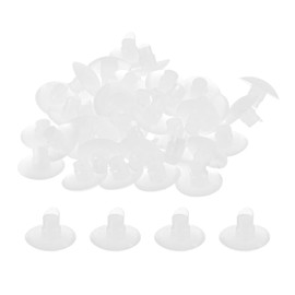 sourcing map 36Pcs Glass Table Top Bumpers with Stem, 6mm/0.24Inch White Rubber Bumper Grippers Anti Collision Slip Glass Table Spacers for Patio Table Cabinet Furniture (Fits 1/4Inch Hole)