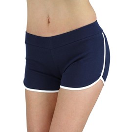 Alkato Women's Sports Shorts with High Waistband Hotpants Cycling Shorts, Retro Shorts 05 Dark Blue/White, 40