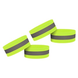 KOYOKOMA Reflective Bands Arm Bands Set of 4 Velcro for Running, Walking, Jogging, Night, Walking, Reflectors (Yellow Green)
