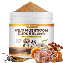 Mushroom Powder for Dogs & Cats,Natural Pet Supplement Mushroom Powder Support Gut Digestion,Boosting Immunity, Heart, Brain,Easy to Absorbed,Bacon Flavor - 4.23 oz(120g)