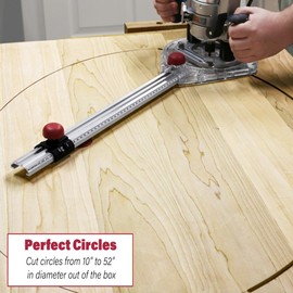 Milescraft 1219 Circle Guide Kit- Precision Router Circle Cutting Jig For Cutting/Routing Circles From 1.5” Up To 52” with Offset Base