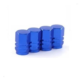 Vmingo - Tapon Pivote Valvula Cubre Llanta Aluminio Auto Moto 4-Pieza (Azul)