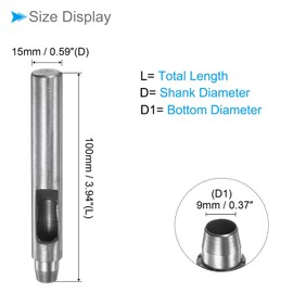 CoCud Leather Hole Punch, 9mm Button Dia. 15mm Shank, Steel Round Punch Snap Rivet Setter - (Applications: for Leathercraft DIY Clothing Fabric)