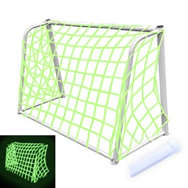 caichuxiye Glow in The Dark Soccer Net,Luminous Soccer Goal,Soccer Goals for Backyard,Soccer Net Replacement,12x6 and 6'x4 Soccer Goal Net Replacement,Post Not Included. (Green, 12 * 6 * 4)