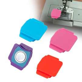 4pcs Magnetic Seam Guide for Sewing Machine, Multifunctional Polygonal Hemmer Guide with Scale Strong Magnet Universal Sewing Accessories and Supplies for Quilting (Blue, Pink, Red, Purple)
