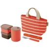 スケーター (skater) ポット付 ランチボックス フォーク ランチバッグ 弁当箱 585ml オレンジレッド レトロフレンチ