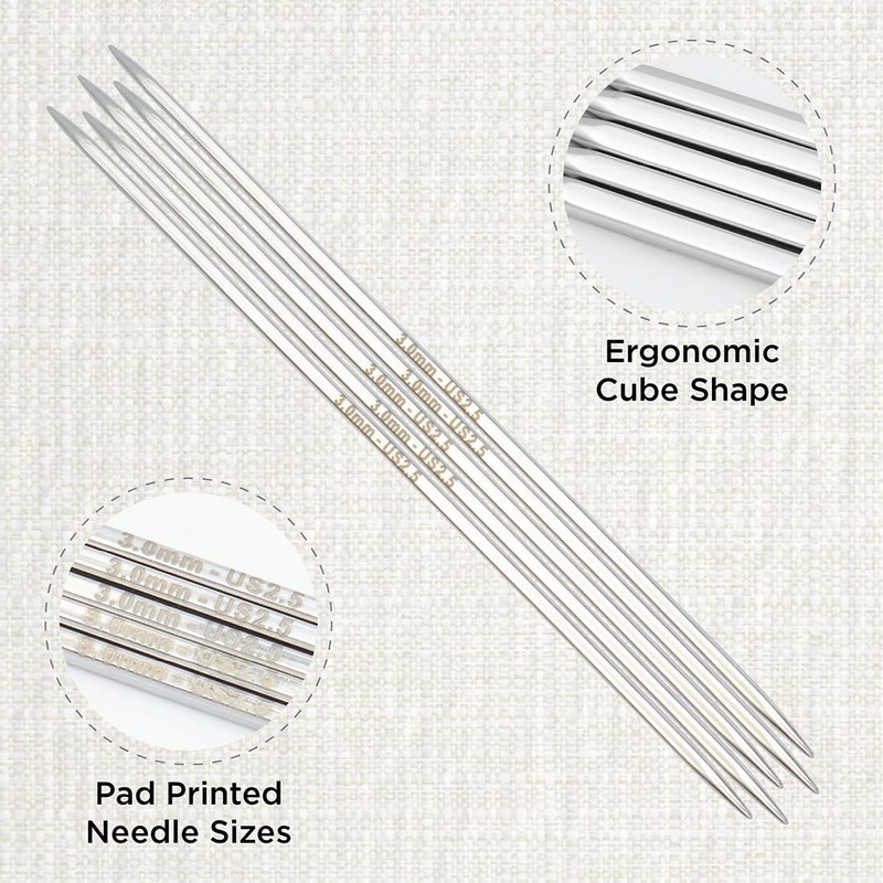KnitPro Nova Cubics Double Pointed Needles 5" (12.5cm) | 3.00mm