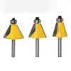 Bevel Cutter Set 1/2" Shank Bevel Woodworking Corner Round Cutter