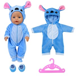Accessories Clothing 43 cm Clothes Doll Clothes 43 cm, Babyborn Clothing for 43 cm Doll Accessories for Girls and Boys (Includes Jumpsuit, Socks and Hanger)