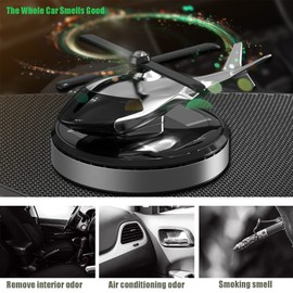 Pipishoop Solar Energy Rotating Aroma Diffuser, Cool Car & Home Office Odor Eliminator Decorations (Silver)