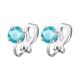 Philip Jones Turquoise Crystal Clip On Earrings Created with Zircondia® Crystals