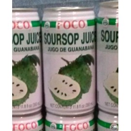 FOCO SOURSOP JUICE, 24 CANS x 350ml FOCO DRINK, Jugo De Guanabana [1 CASE] F