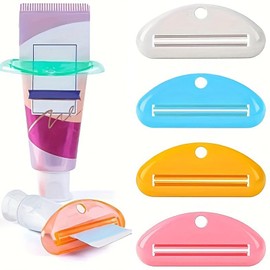 XINCHENG 4 Pieces Toothpaste Tube Squeezer, Toothpaste Clips, Multifunctional Toothpaste Squeezer, Tube Squeezer for Toothpaste Facial Cleanser Hand Cream Cosmetics