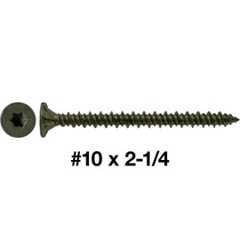 Jake Sales #10x2-1/4" Cement Board Torx/Star Head Screws Sharp Point for Fastening Cement Backer Board/Cement Board/Tile Board - - Torx/Star - T-25 Torx Head (1 Pound 95 Approx. Screw Count)