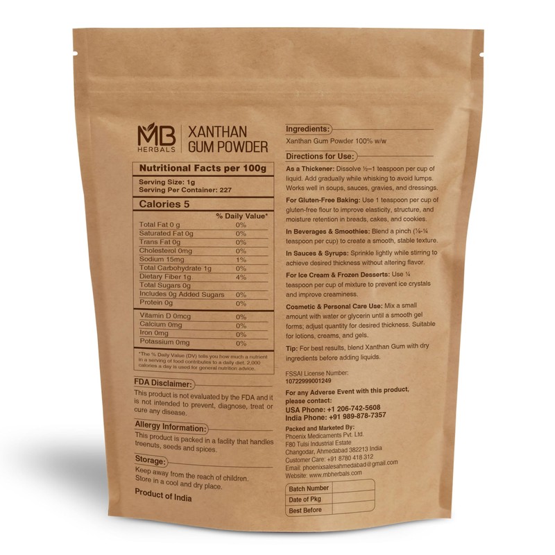 MB Herbals Xanthan Gum 8oz (1/2 lb | 227g) |