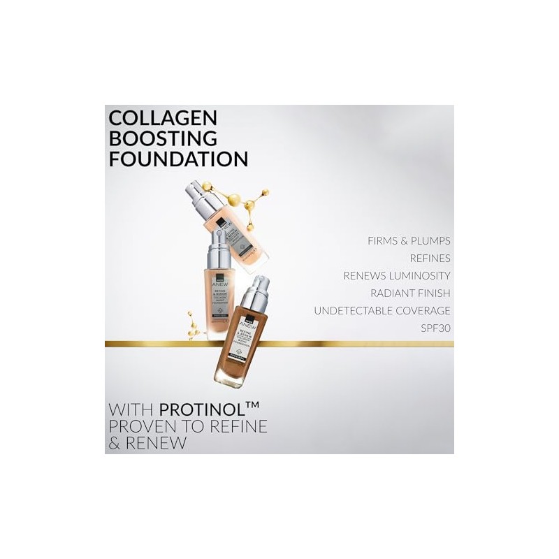 AVON Anew Protinol Refine & Renew Foundation SPF30-30ml | Collagen