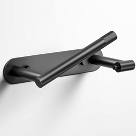 Sankecao Black Toilet Paper Holder - Bathroom Toilet Paper Holder Adhesive Toilet Paper Holder or Screw Wall Mounted Swivel Snap Lock Design Fits Anywhere Stainless Steel Bathroom Tissue Roll Holder