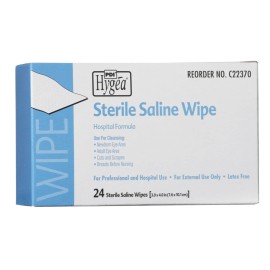 Professional Disposables Saline Wipe Hygea Individual Packet Saline Unscented 24/bx, 4 Boxes, 96 Wipes