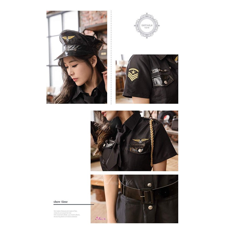 Anna Mu z1694-1 Cosplay Halloween Costume, Costume, Police Officer, One