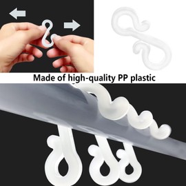 ZEACCT Pack of 100 Mini Gutter Hooks, Plastic Fairy Lights Hooks, Christmas Lighting Hooks, S-Clip Hooks, Mini Plastic Gutter Hooks, for Indoor and Outdoor Use