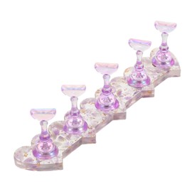 WOONEKY Manicure Practice Nail Tray Nail Display Stand DIY Nail Art Display Press on Stand for Nails Nail Tip Training Holder Practice Nails Manicure Practice Tool Plastic Lavender