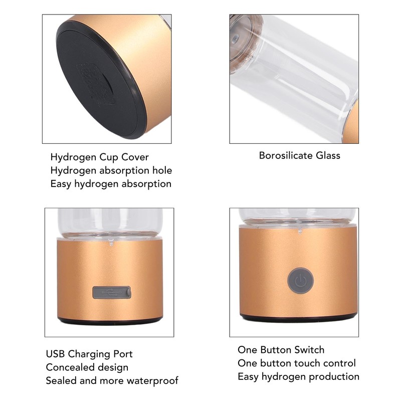 Hydrogen Water Generator, 410ML Hydrogen Production 1200-1400PB, Hydrogenated Water Bottle