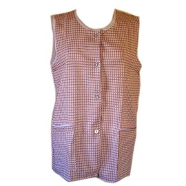 Ladies Dogtooth Tabard with Two front pockets four front buttons Brown WX (Approx 40-42 inches)
