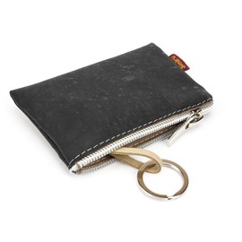 SIMARU Key Case / Key Case Made of High-Quality Cork, Vegan & Sustainable, Durable & Waterproof, Key Bag for Men & Women with Zip, Ideal for Your Car Keys, black