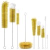 9-Pack Thin Long Handle Bottle Brushes with Boar Bristle &