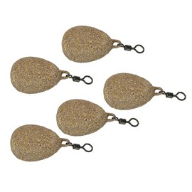 5 Pcs Carp Fishing Weight Sinkers 2,5 oz Sand Color Flat Pear Sinker Weight Rolling Swivels Coated Tapered Tackle Kit Gear Equipment Accessories Ideal for Surf Fishing Pier Bank Fishing Saltwater