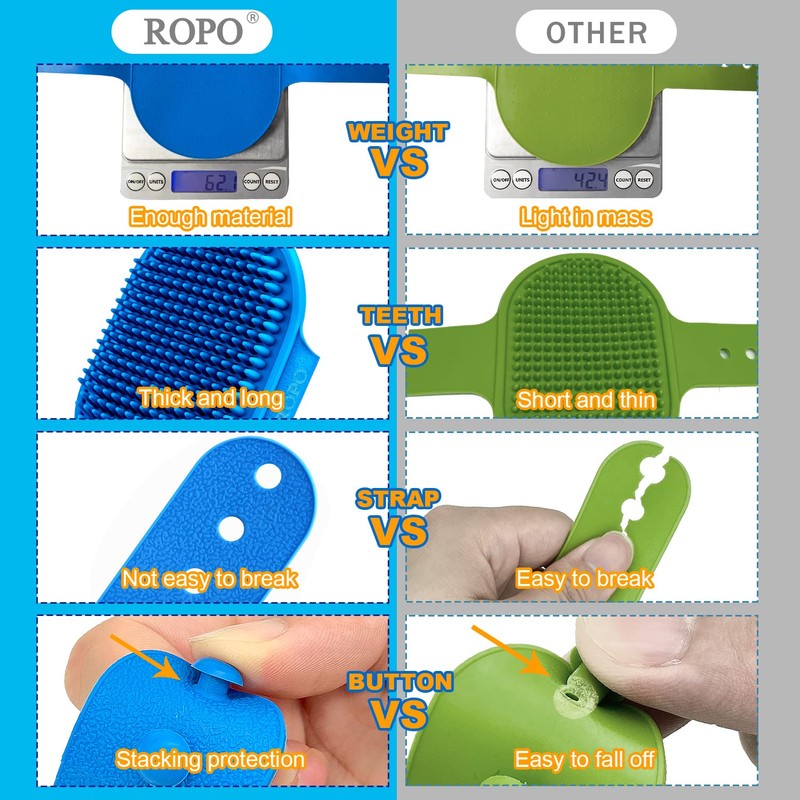 ROPO ROPO Dog Grooming Brush, Pet Shampoo Bath Brush Soothing