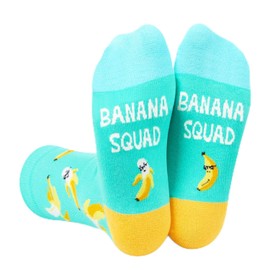 HAPPYPOP Banana Gifts for Lovers - Banana Themed Socks, Fruit Socks for Kids Boys Girls 7-9 Years