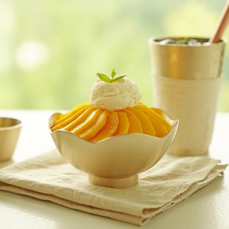 Notdam Bangjja Yugi Flower Shaved Ice Bowl + Round Spoon